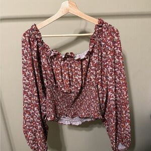 Floral Red Women's Top